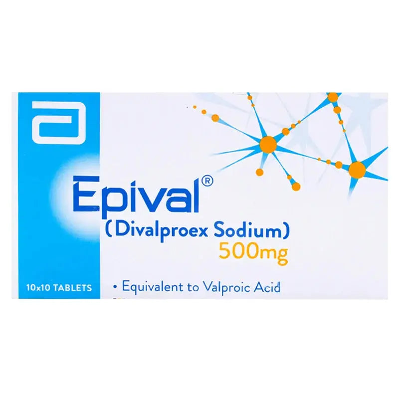 Epival Tablet 500mg – Divalproex Sodium for Epilepsy, Bipolar Disorder & Migraine Relief
