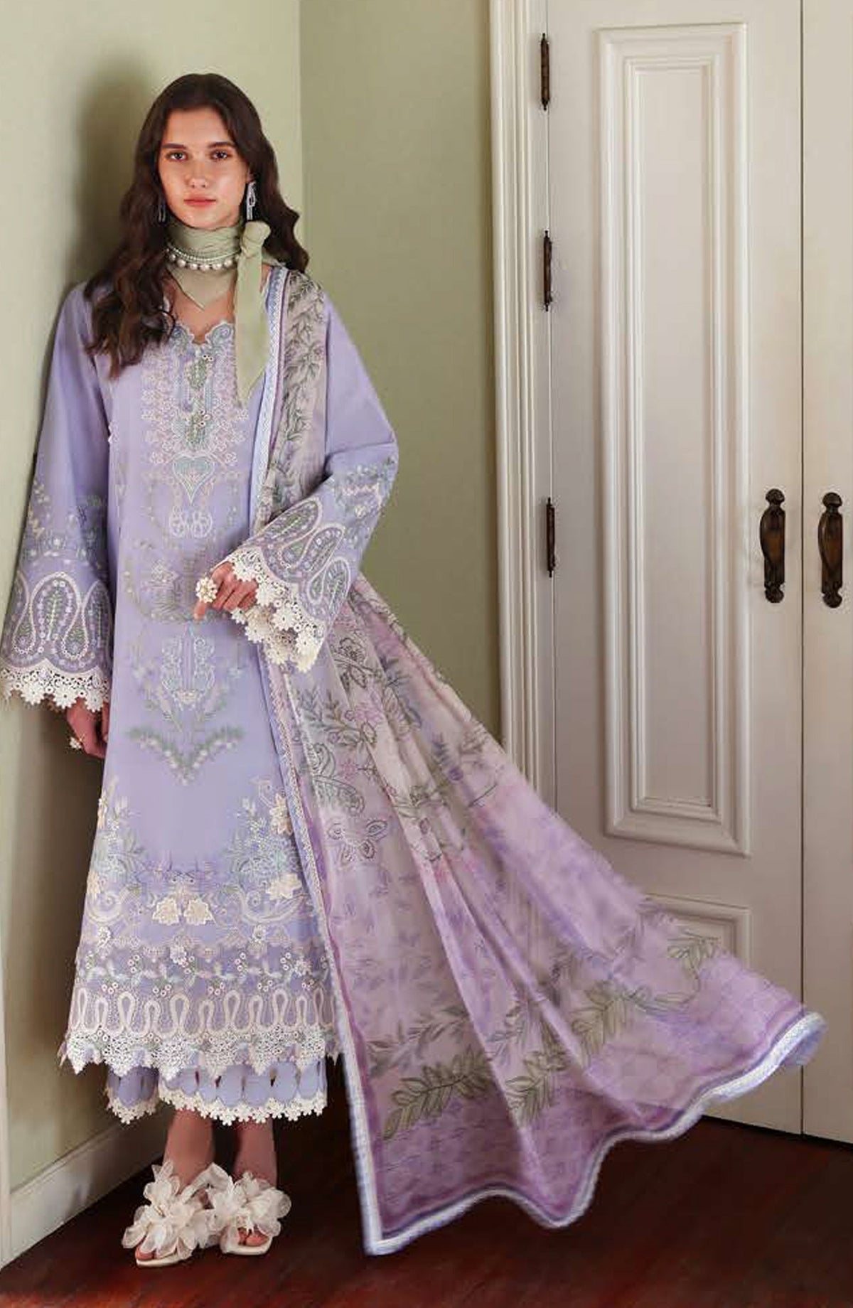 Esmel Belle Saison Embroidered Lawn Unstitched 3 Piece Suit - Eloise - EML26BL - Purple - Luxury Collection