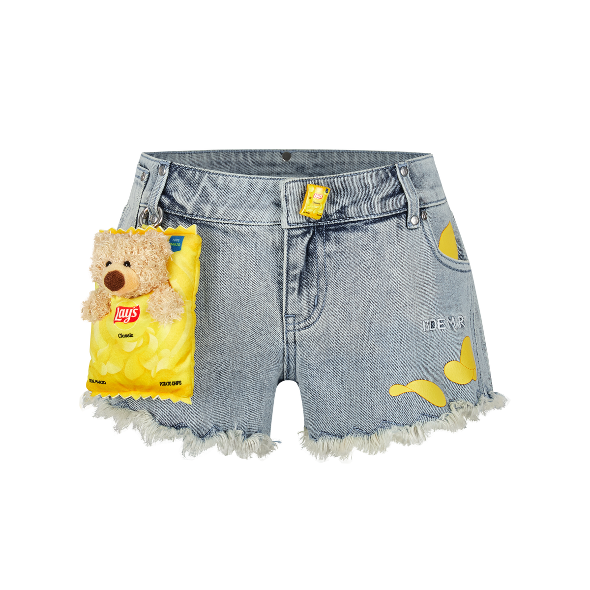 13DE MARZO Lay's Bear Washed Denim Shorts - 13DE MARZO