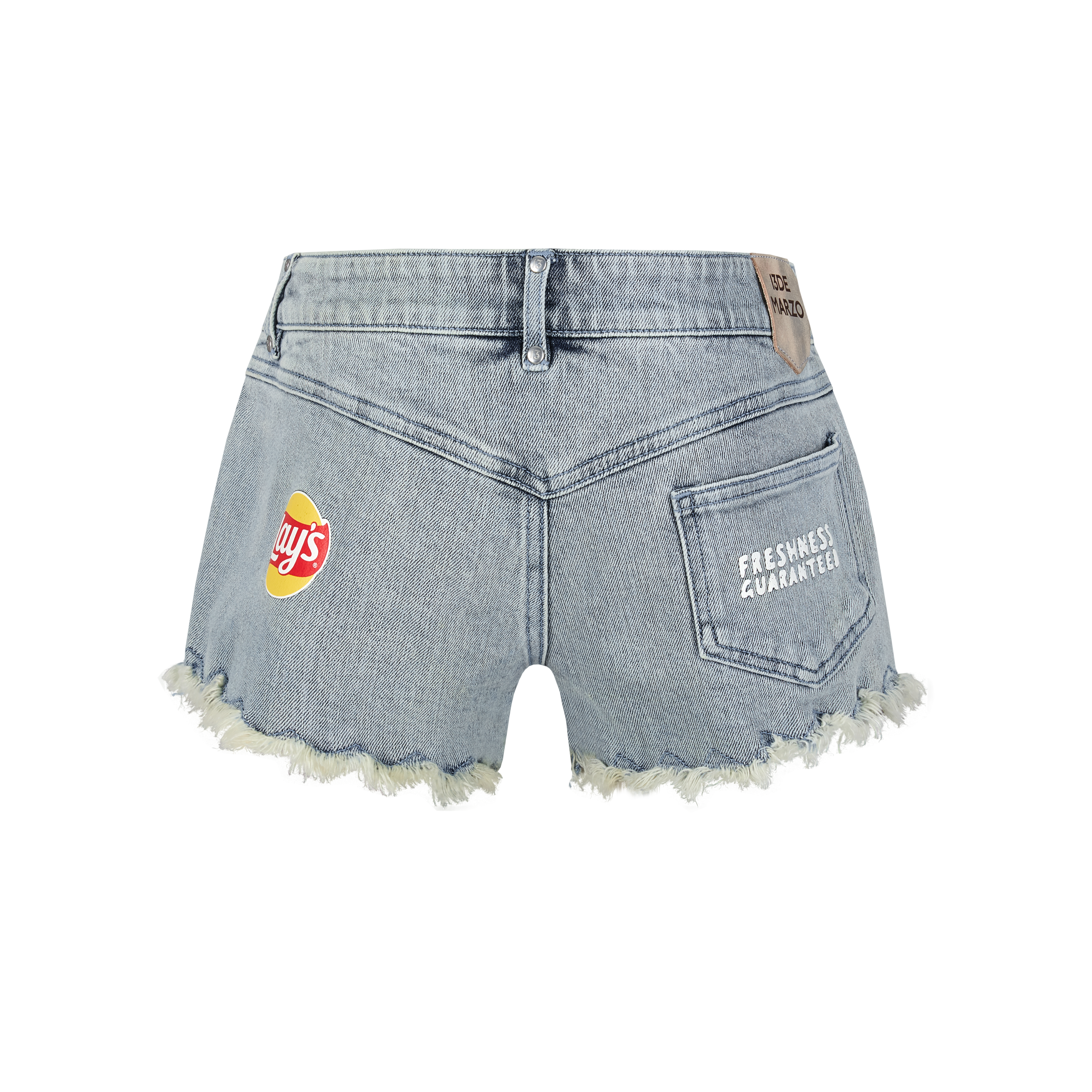 13DE MARZO Lay's Bear Washed Denim Shorts - 13DE MARZO