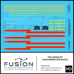HO Scale Iowa Interstate ES44AC Locomotive Decal Set