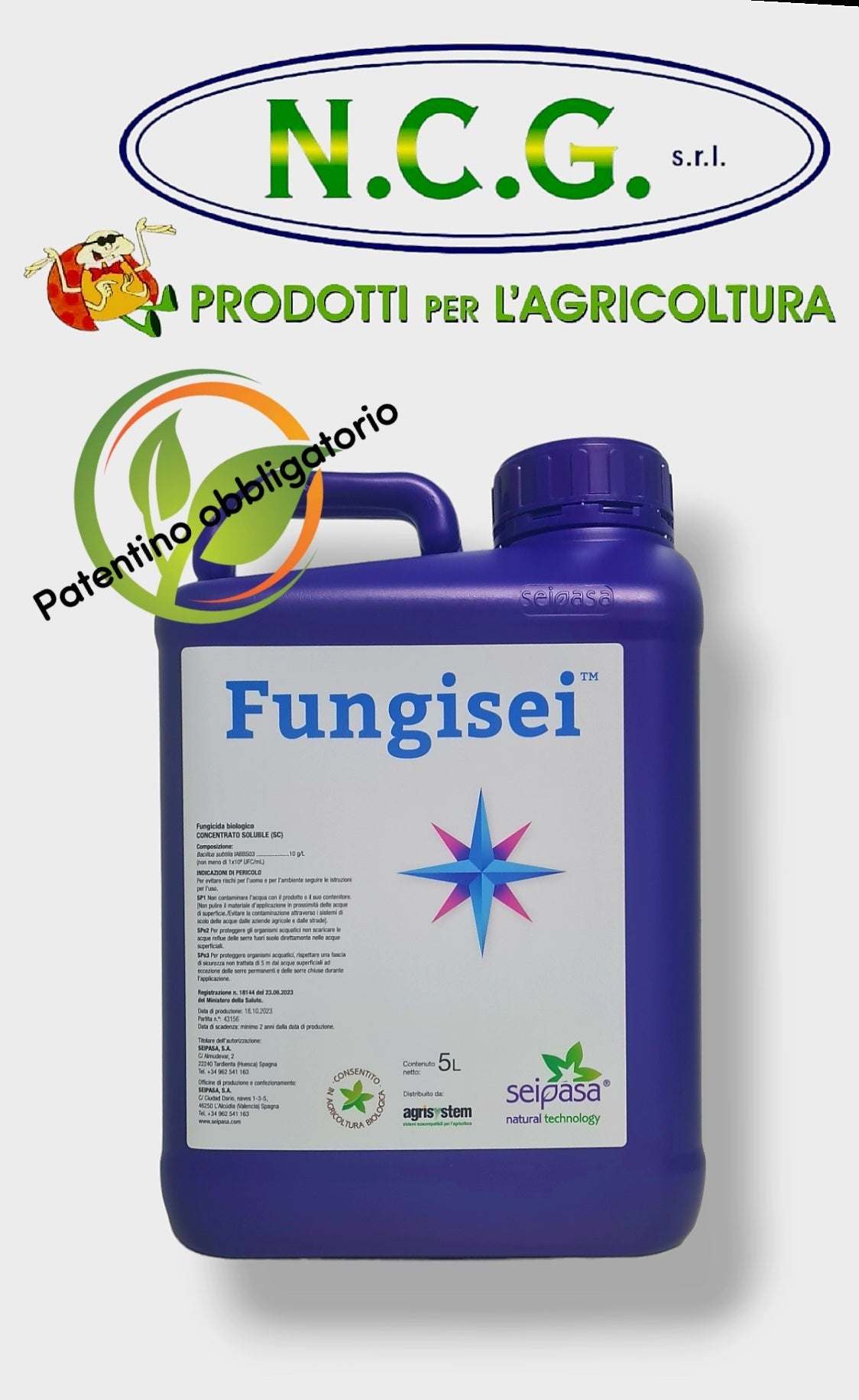 FUNGISEI DA 5 LT – Fungicida biologico ad ampio spettro a base di bacillus subtilis