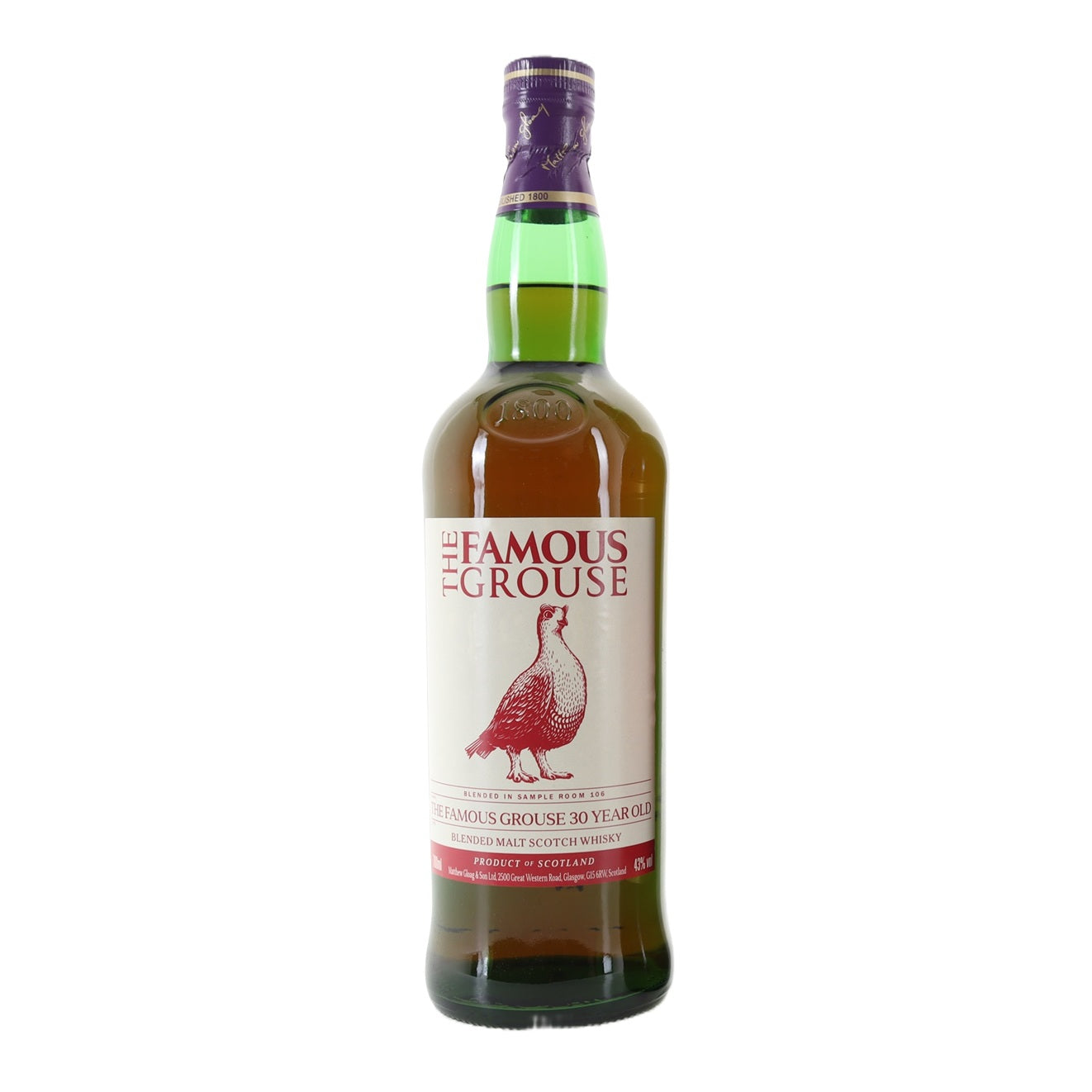 Famous Grouse 30 Year Old Sample Room 106 Limited Edition Blended Malt Scotch Whisky Highland Park & Macallan (2012) 70cl