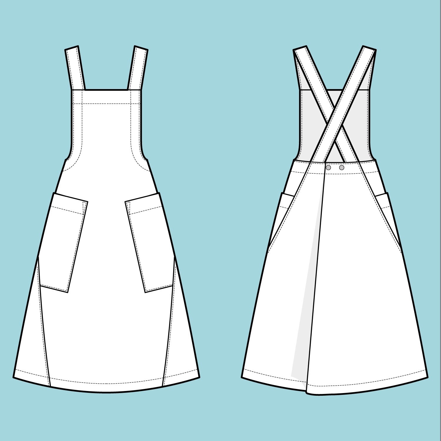 Assembly Line, Apron Dress Pattern, Two Size Ranges, Sweden - Lakes Makerie