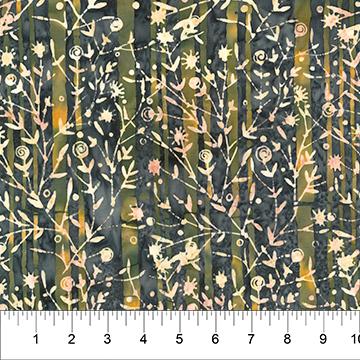 Florentine Batiks by Banyan Batiks TJAP FLORAL STRIPE/FOREST