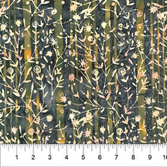 Florentine Batiks by Banyan Batiks TJAP FLORAL STRIPE/FOREST