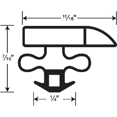 Magnetic Gasket, Pre-stuffed Black Snap-in 8' Length
