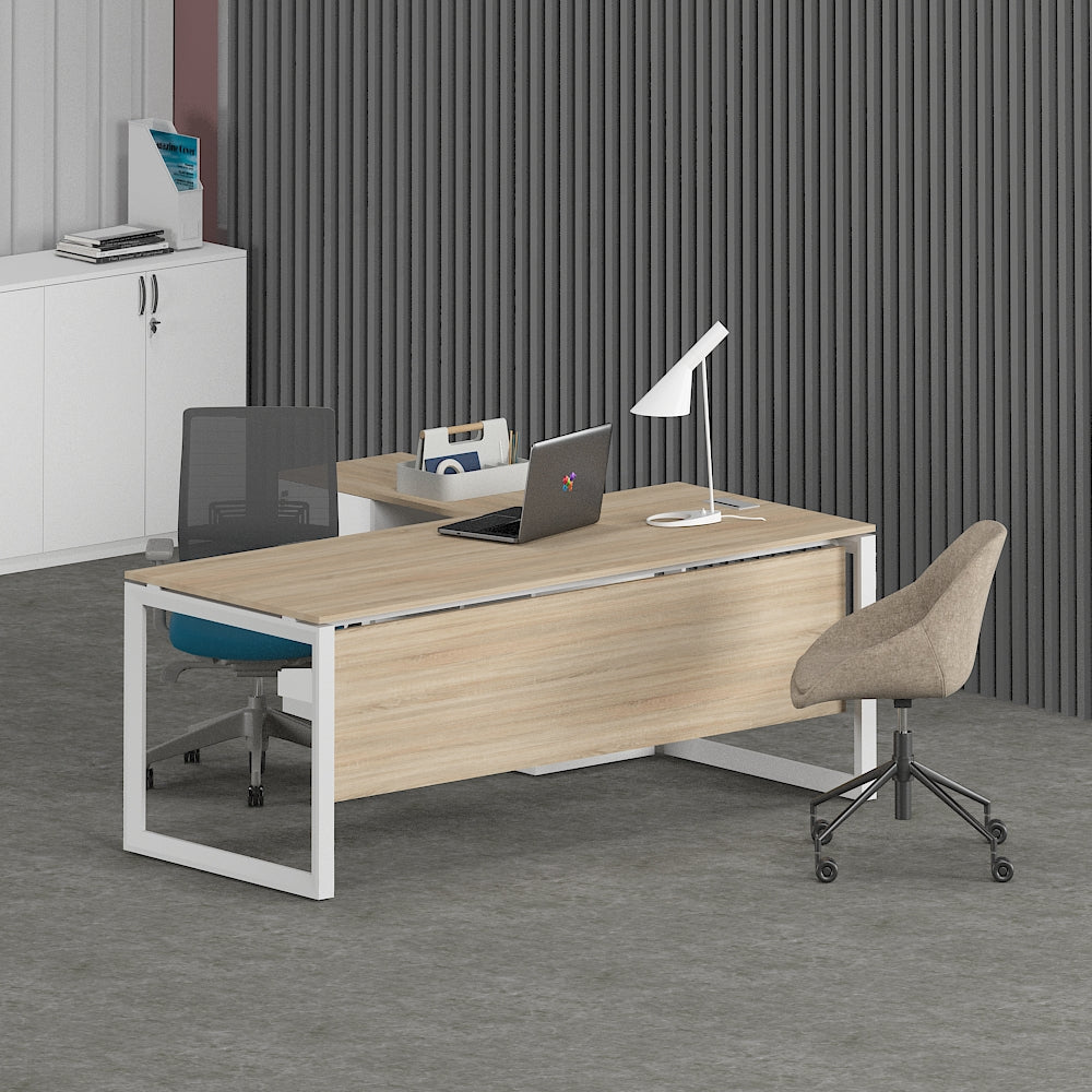 Milo Office Executive Desk (with Side Cabinet) - Office Store Office Furniture Manufacturer & Supplier Dubai