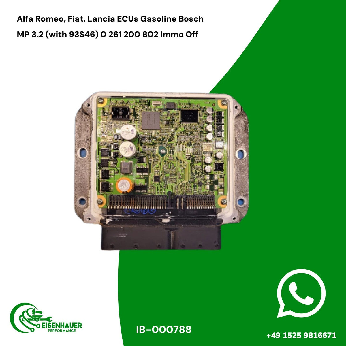 Alfa Romeo, Fiat, Lancia ECUs Gasoline Bosch MP 3.2 (with 93S46) 0 261 200 802 Immo Off