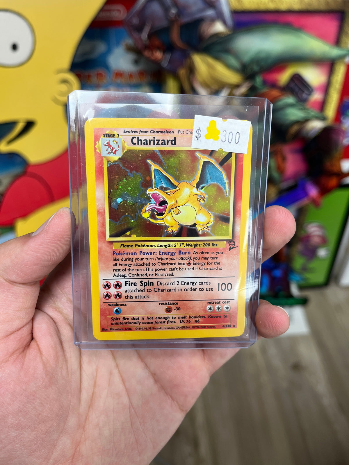 Pokemon TCG Charizard 4/130 Base 2 LP/MP