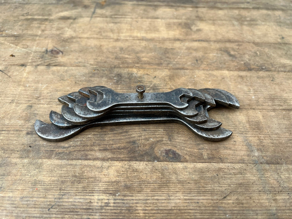 Complete Set of 5x Vintage Linco Spanners Imperial Whitworth Sizes