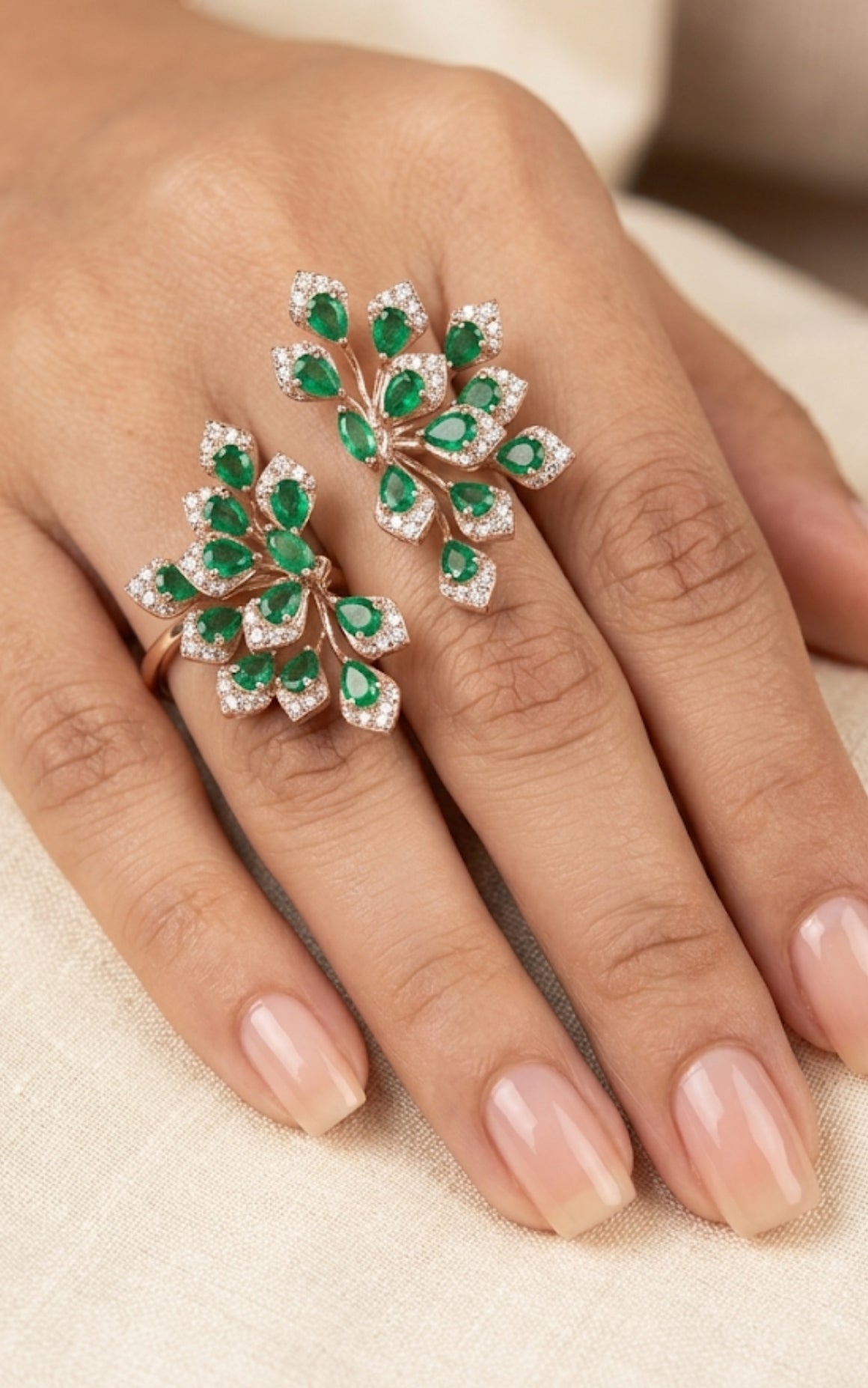 925 Silver Butterfly Double Finger Ring