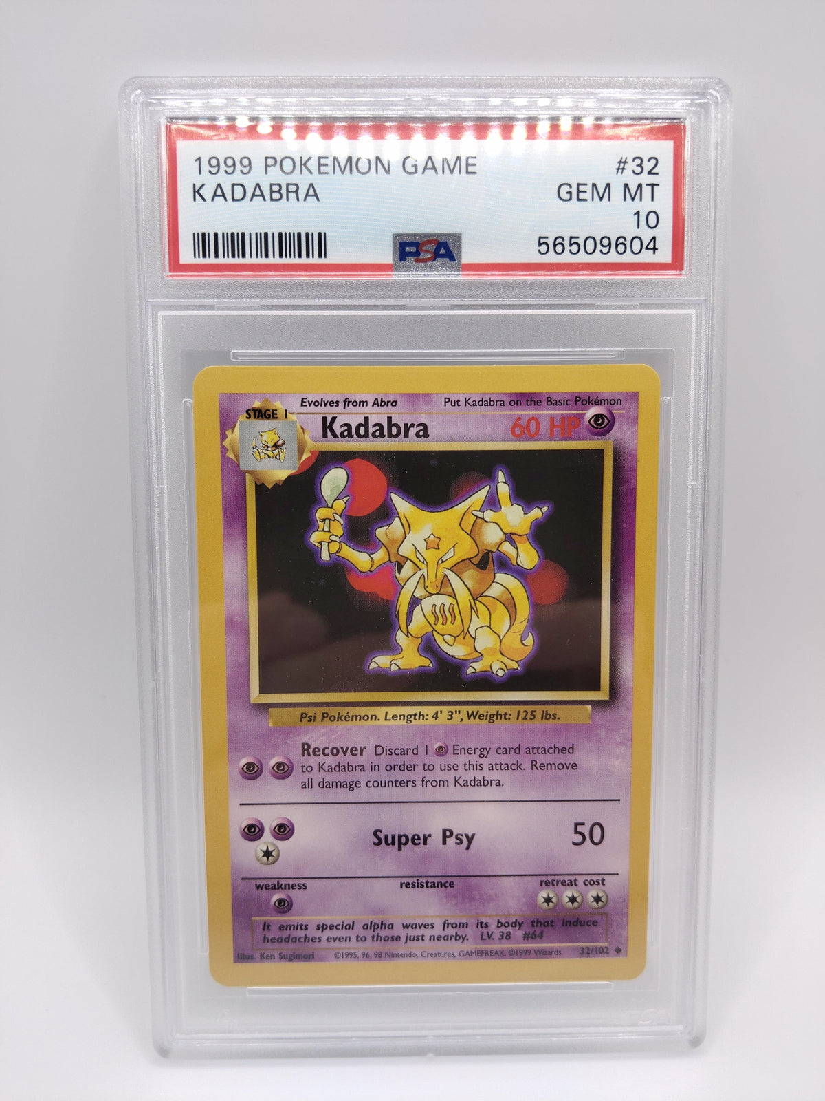 PSA 10- Gem Mint - Kadabra - 32/102 - Base Set 1999