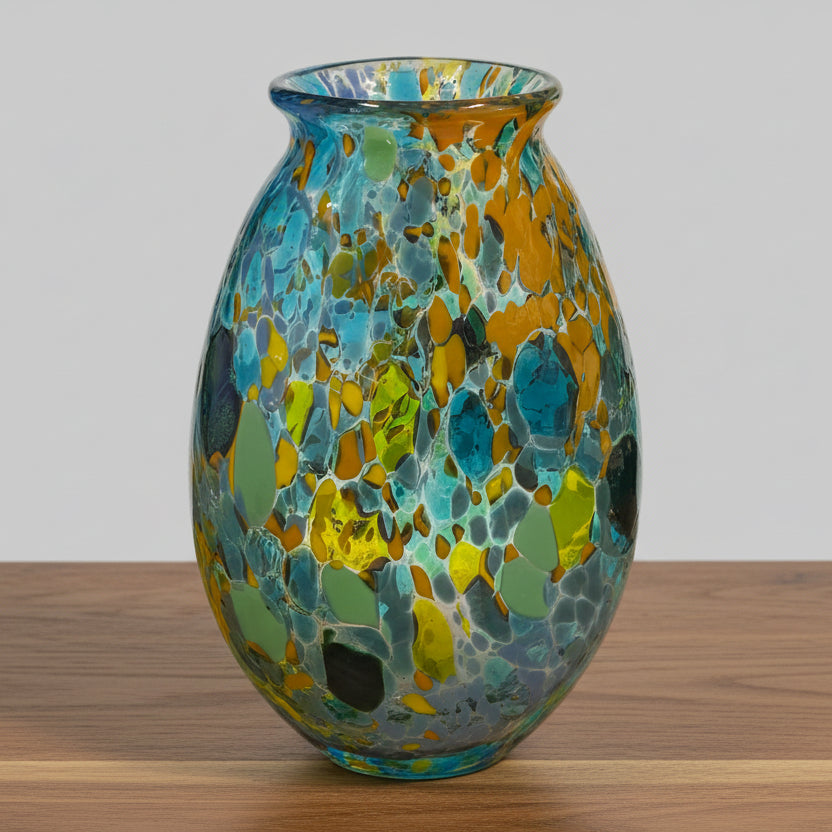 Cinderella Glass - Monet vase - 8" tall -  - Glass Art - McMillan Arts Centre & MAC Box Office
