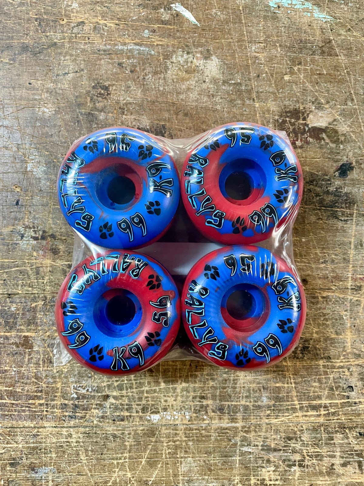 DOGTOWN WHEELS K-9 RALLYS SWIRL RED/BLUE 56MM 99A