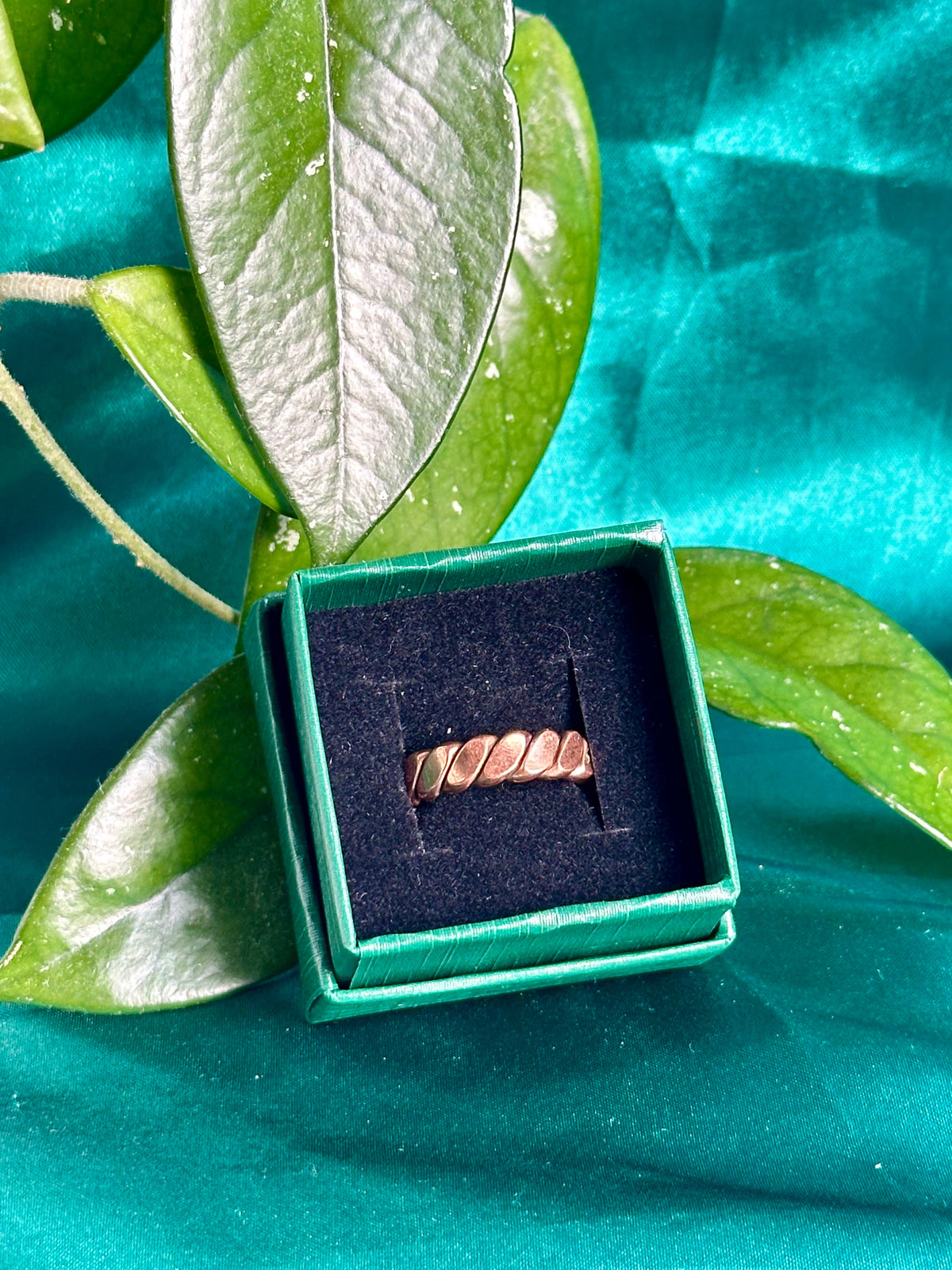 Sacred Cubit Double-Twist Copper Tensor Ring – Flattened Finger Ring - The Soulful Garden