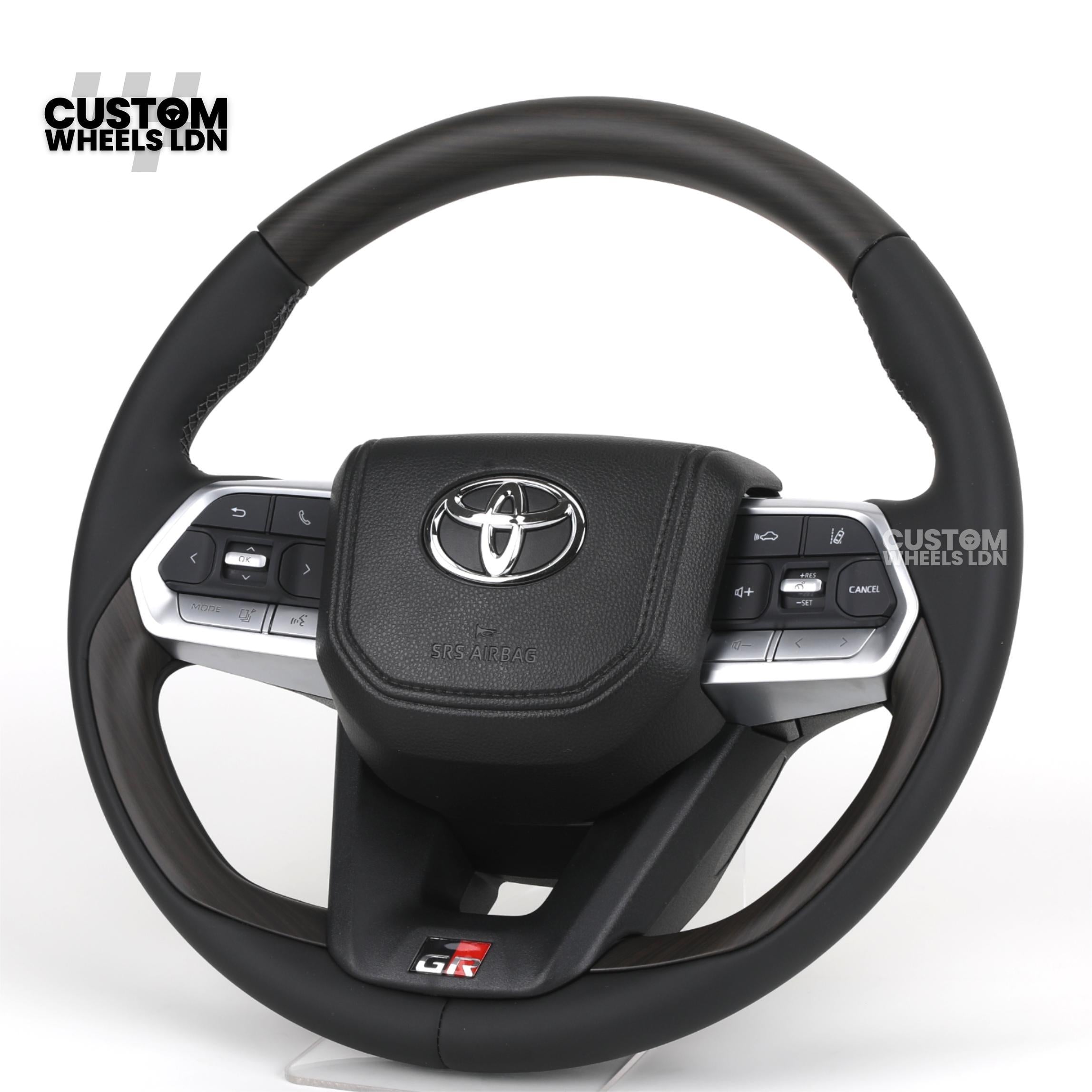 Toyota GR Custom Steering Wheel – Smooth Black Leather, OEM Trim, GR Badge, Factory Controls | Fits GR Yaris, GR Corolla, GR86 + more | Plug & Play | Retrofit Upgrade for Older Models