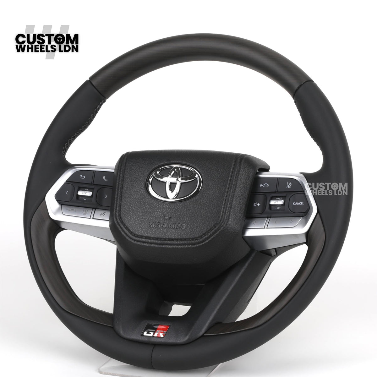 Toyota GR Custom Steering Wheel – Smooth Black Leather, OEM Trim, GR Badge, Factory Controls | Fits GR Yaris, GR Corolla, GR86 + more | Plug & Play | Retrofit Upgrade for Older Models