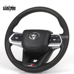 Toyota GR Custom Steering Wheel – Smooth Black Leather, OEM Trim, GR Badge, Factory Controls | Fits GR Yaris, GR Corolla, GR86 + more | Plug & Play | Retrofit Upgrade for Older Models