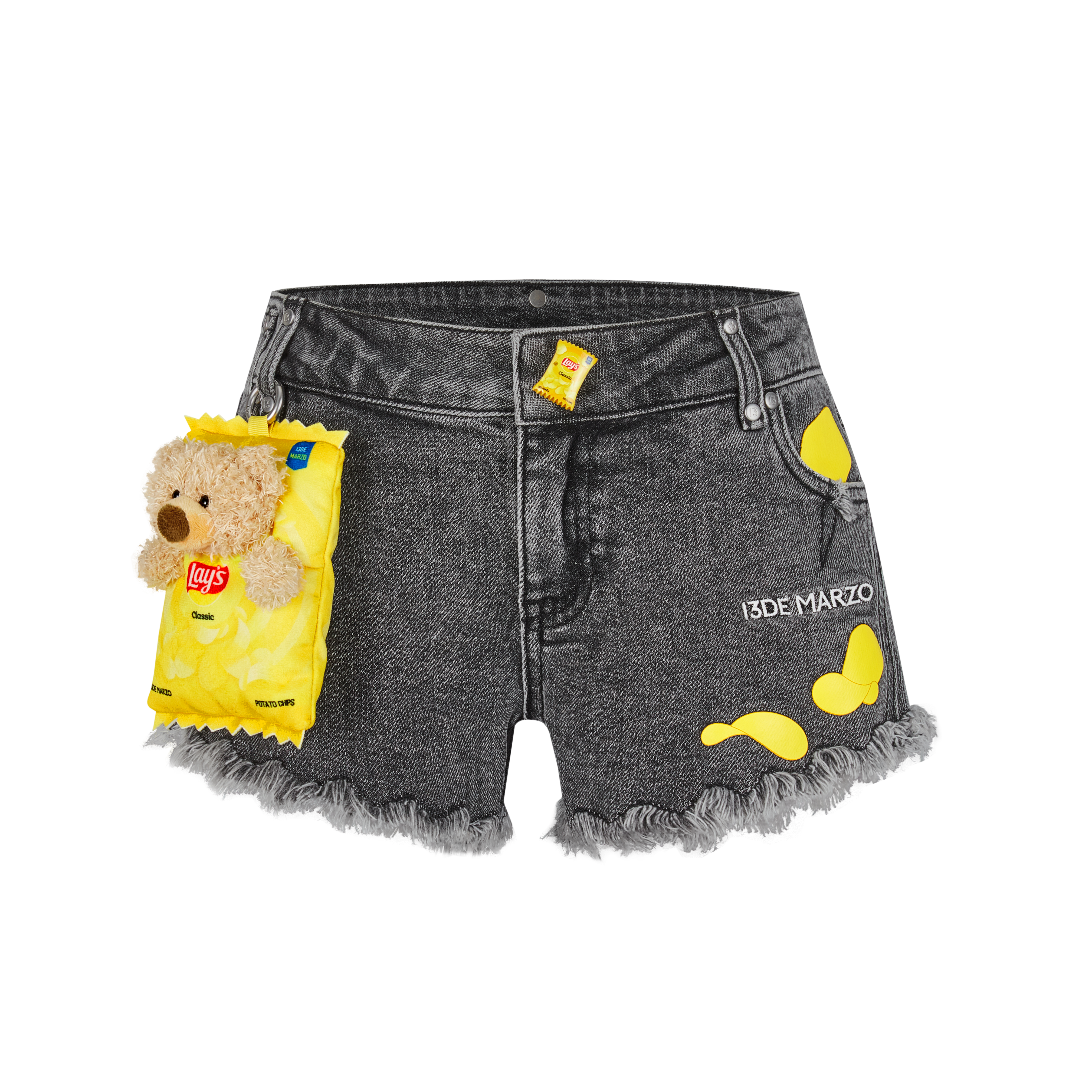 13DE MARZO Lay's Bear Washed Denim Shorts - 13DE MARZO