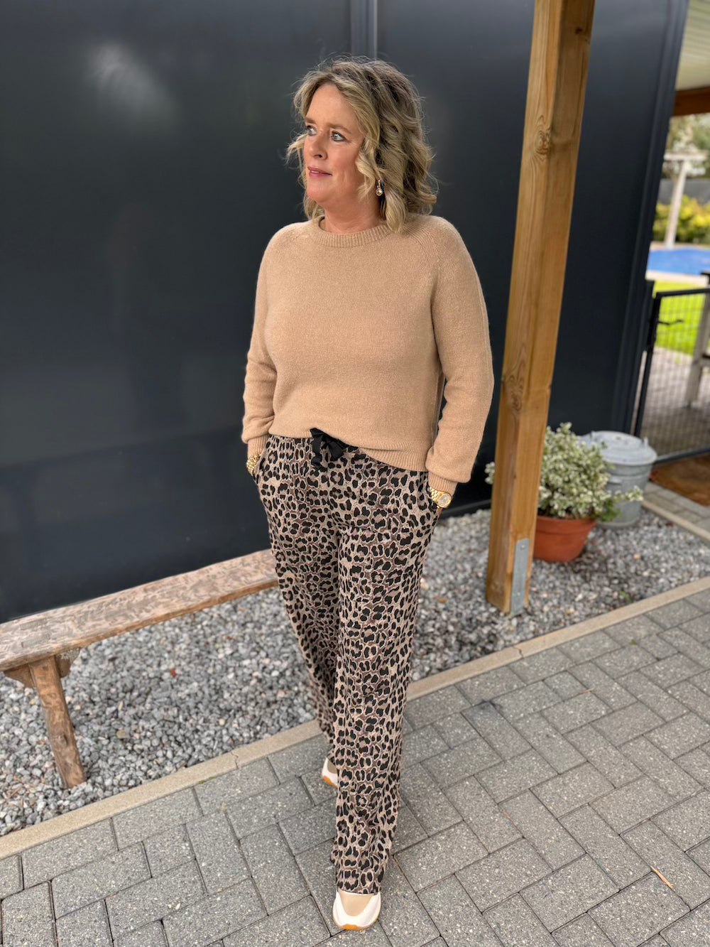 Hortensia® | Brown leopard pants