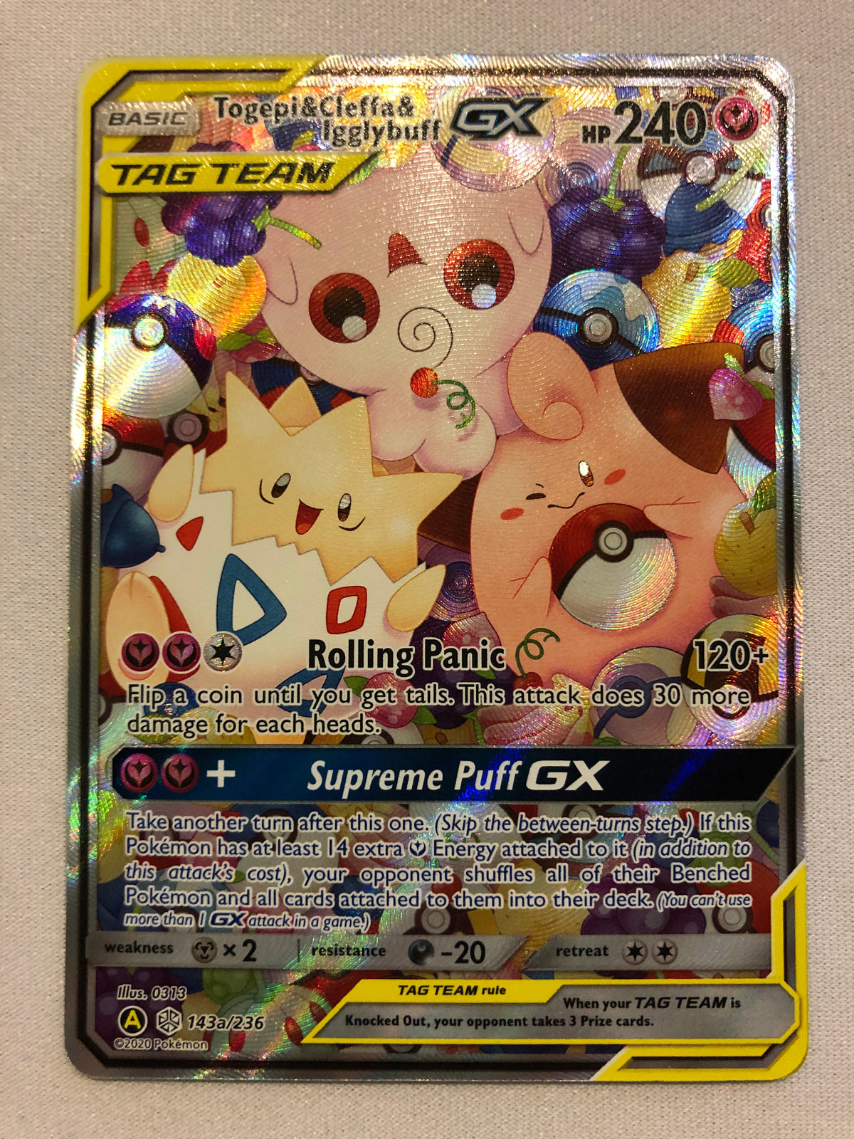 Togepi Cleffa Igglybuff GX 143a/236 Cosmic Eclipse Holo Rare Pokemon Card NM