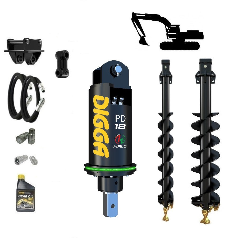 Digga PDH18 HALO auger drive combo package excavator up to 18T Earthmoving Warehouse
