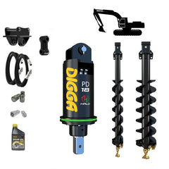 Digga PDH18 HALO auger drive combo package excavator up to 18T Earthmoving Warehouse