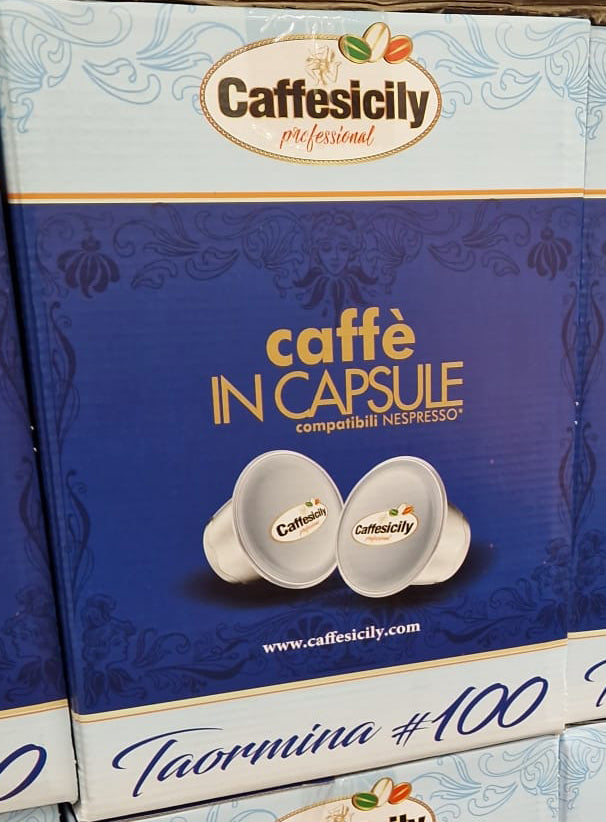 Dal Barista |  Taormina Caffesicily 100 Kapseln kompatible Nespresso Mischung schwarze