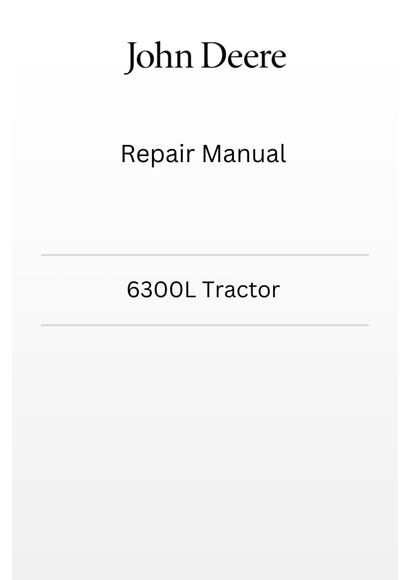 JOHN DEERE 6300L TRACTOR TM4523 REPAIR MANUAL - PDF