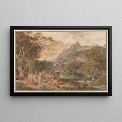 Joseph Anton Koch - View of Vietri with Young Country Women Dancing for Shepherds in the Foreground.webp