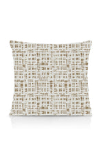 Abstract Print Home Textile Fabric Material By the Metre (White/ Pale Brown)