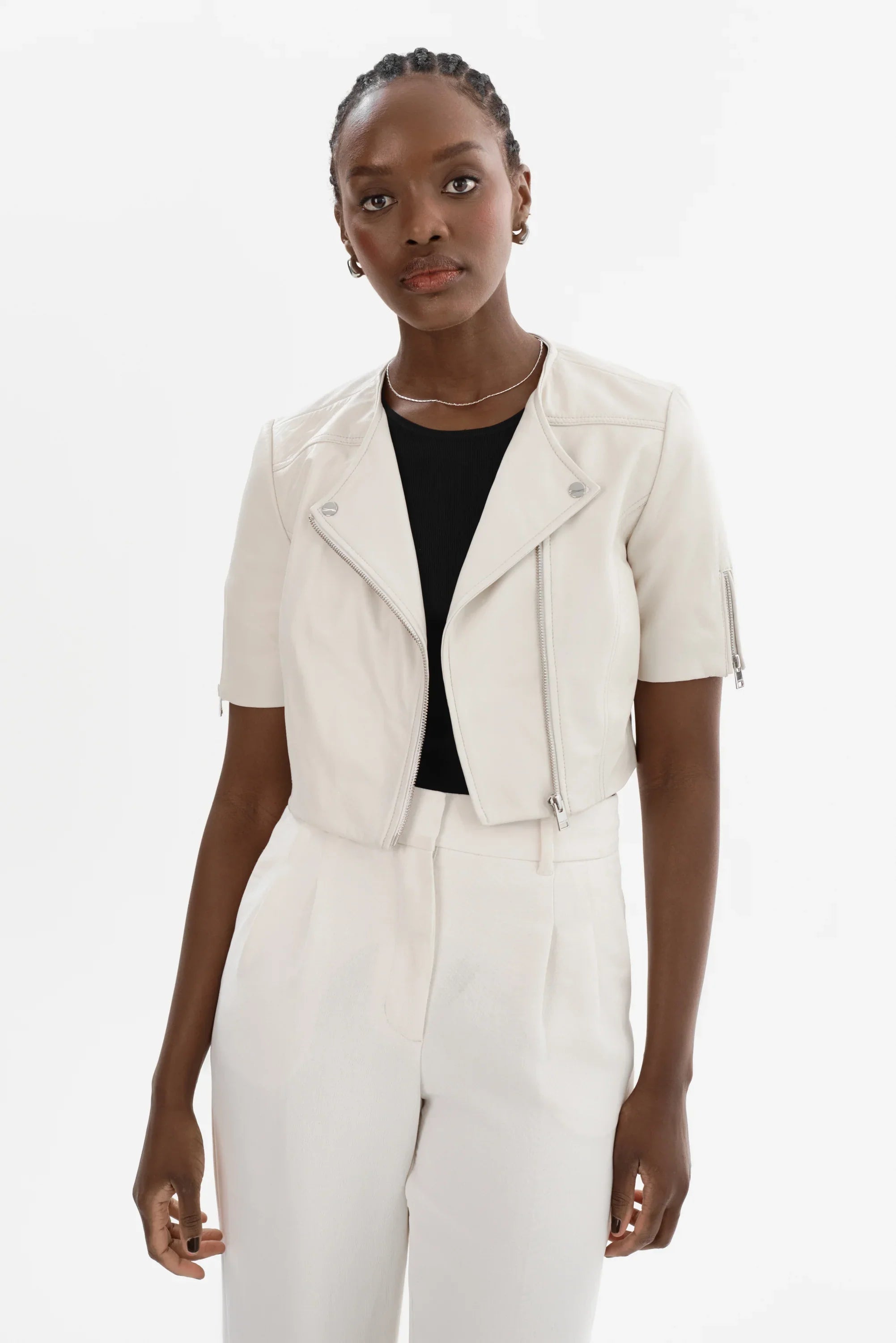 Kirsi Leather Crop Jacket