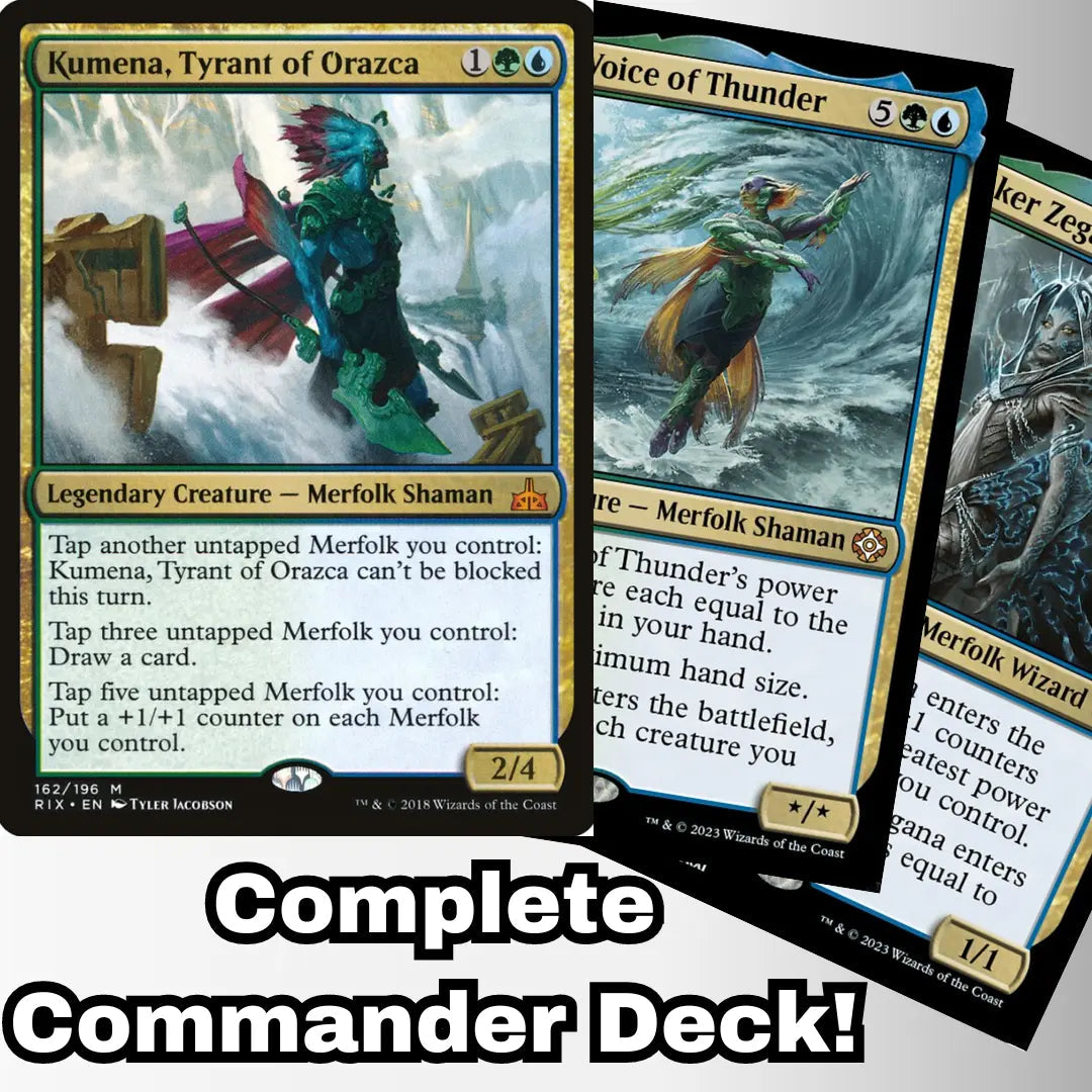 MTG Commander Deck EDH Deck Kumena, Tyrant of Orazca 100 Magic Cards Custom Deck Merfolk Simic Moonveil Games