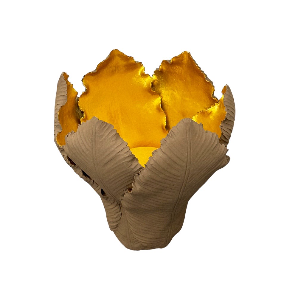 KIDDEE TAMDEE Leaf Candle Holder XL - Brown Gold | the OBJECT ROOM