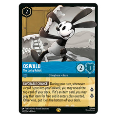 Oswald - The Lucky Rabbit 142/204 card from the Lorcana set Azurite Sea