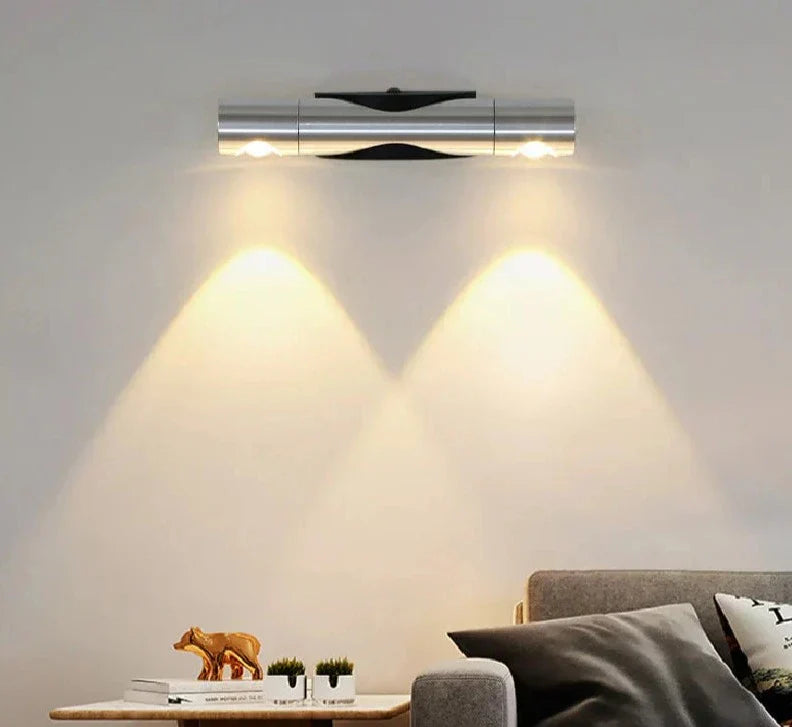 DuoGlow – Dubbel LED Vägglampa Med Justerbara Spotlights