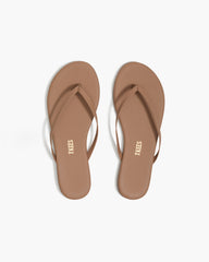 TKEES Lily Nudes in Beach Bum — women's Brazilian leather flip flop