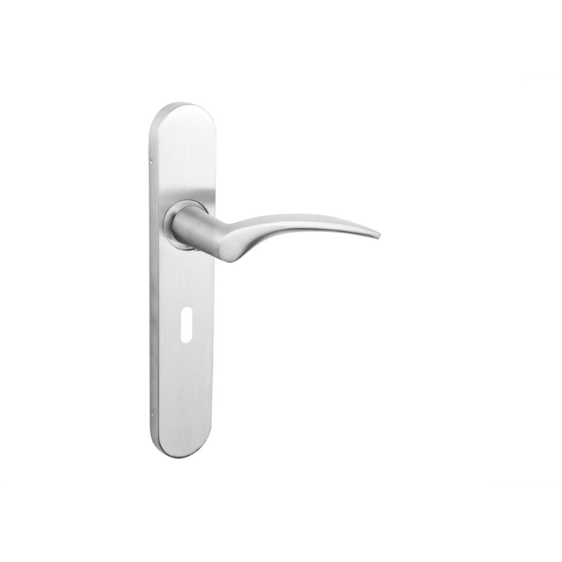Lodini deurklink RVS met afgerond schild SL56