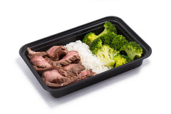 Sliced London Broil, Montreal Seasoned 7oz, with Asparagus and 1 Cup Cranberry Almond Quinoa