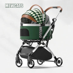 Luxury Detachable Cat Carrier Rolling Stroller