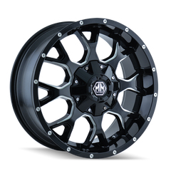 MAYHEM WARRIOR 8015 20x9 5x150 5x139.7 0 110 BLACK/MILLED SPOKES - TheWheelShop.ca