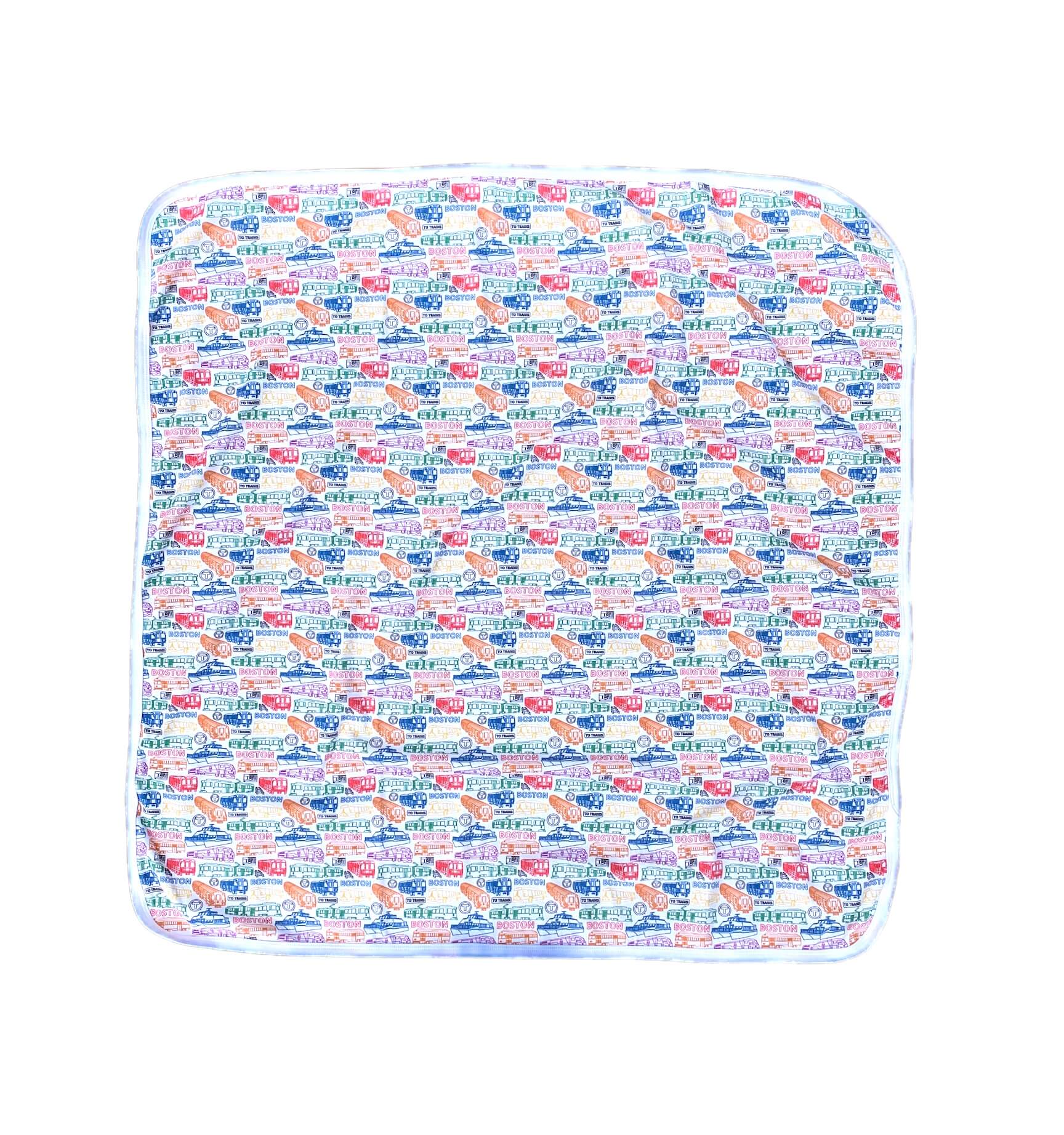 MBTA Vehicles Pattern Baby Blanket-Sidetrack-Fritz and Gigi