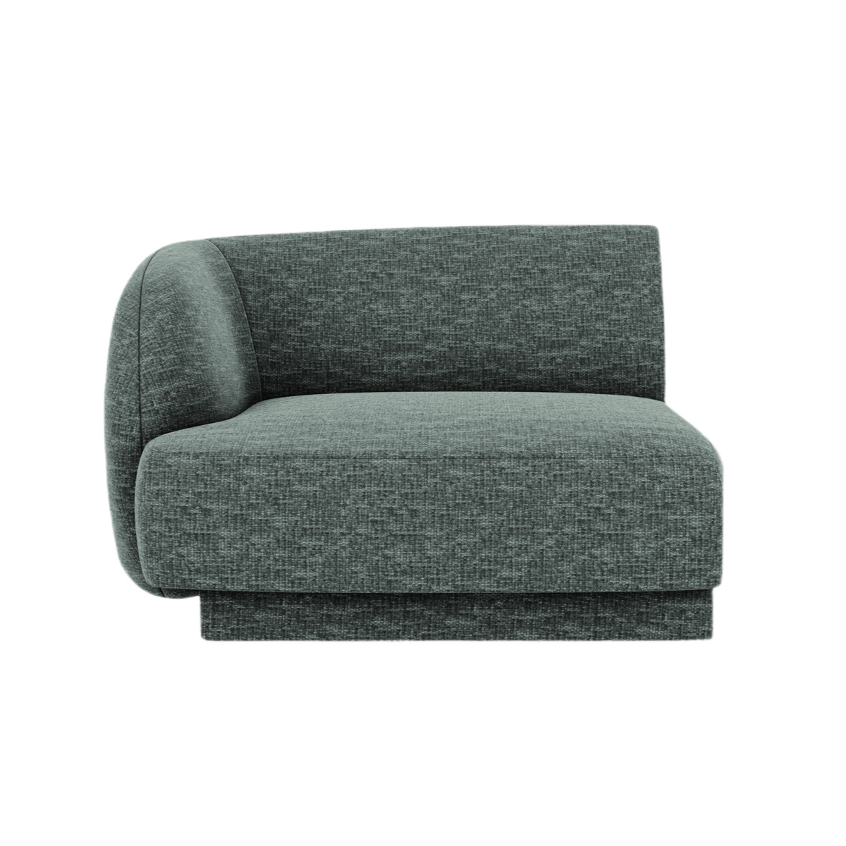 Sofa modułowa MILEY - moduł lewostronny niebieski petrol szenil jedwabisty