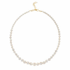 Fernando Jorge 18K Yellow Gold Small Surrounding Diamond and White Mother of Pearl Necklace