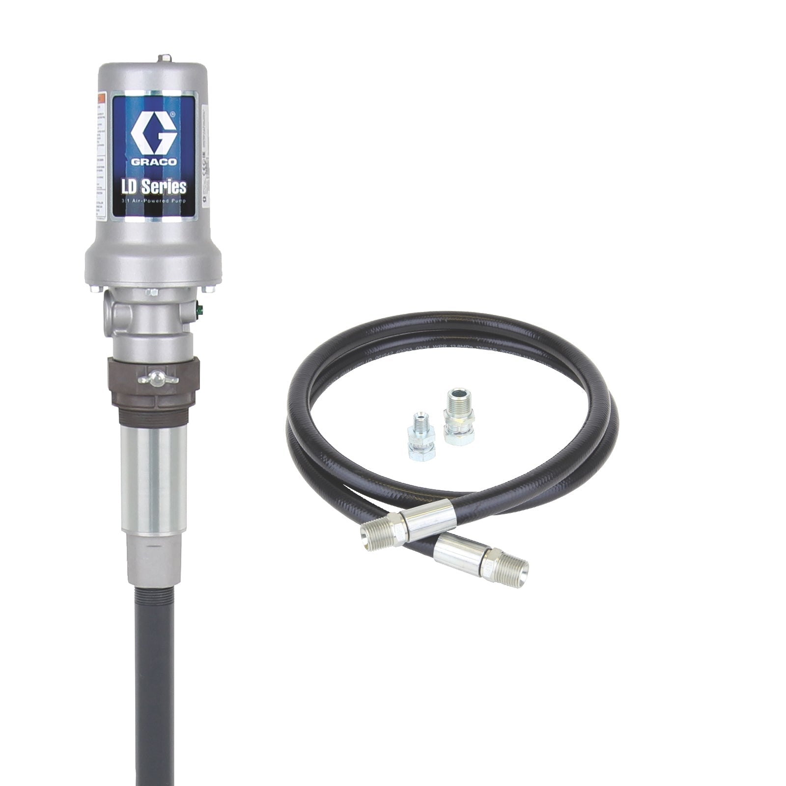 Graco LD Series 3:1 Stationary 55 Gallon (200 Liter) Oil Pump Package - Preset Meter, Flex Extension, BSPP