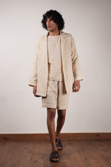 Men's Cream Crush T-Shirt, Shorts & Jacket Set (3 PCS)