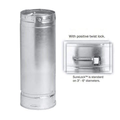 Metal-Fab Type B-Vent 8" x 24" Chimney Length Pipe