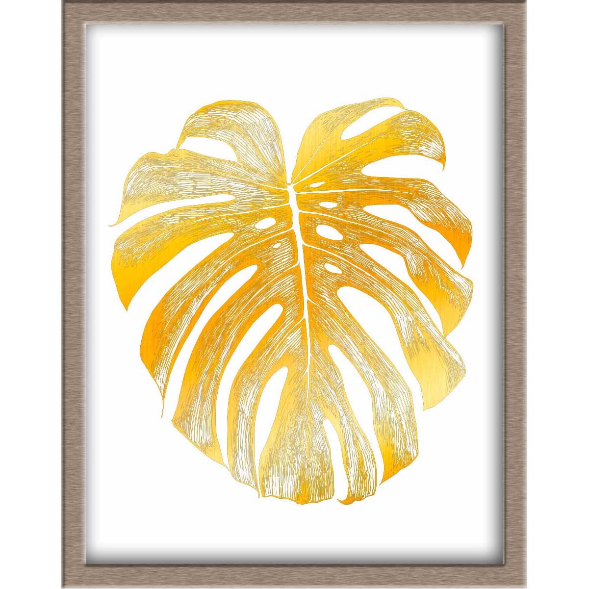 Monstera Leaf Foiled Print Posters, Prints, & Visual Artwork JoyousJoyfulJoyness