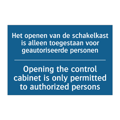 Het openen van de schakelkast /.../ - Opening the control cabinet is /.../